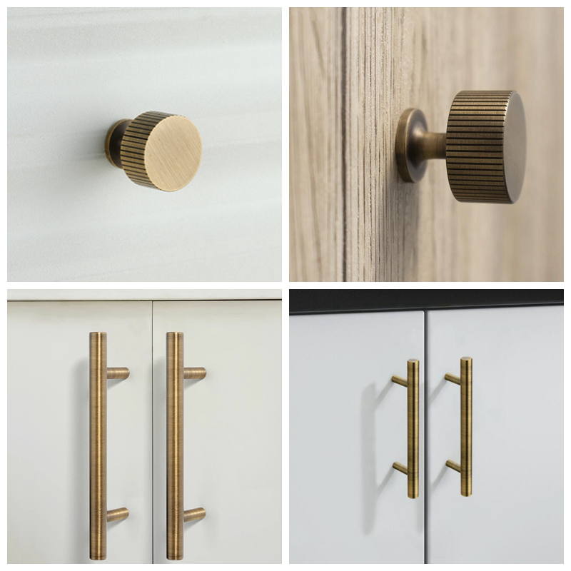 Antique Brass Kitchen Cabinet Handles - Vintage Drawer Dresser Knobs Pulls for Cupboard Wardrobe Doors