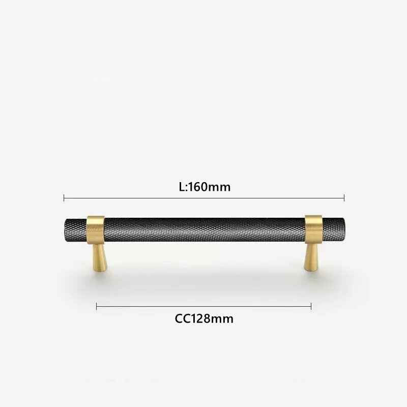Black Knurled Brass Cabinet Handles for Kitchen Cabinets, Drawers, and Wardrobes - FocusHardware