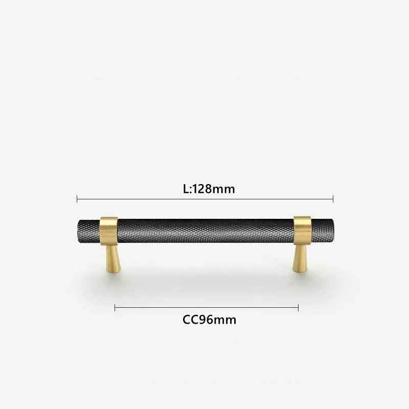 Black Knurled Brass Cabinet Handles for Kitchen Cabinets, Drawers, and Wardrobes - FocusHardware