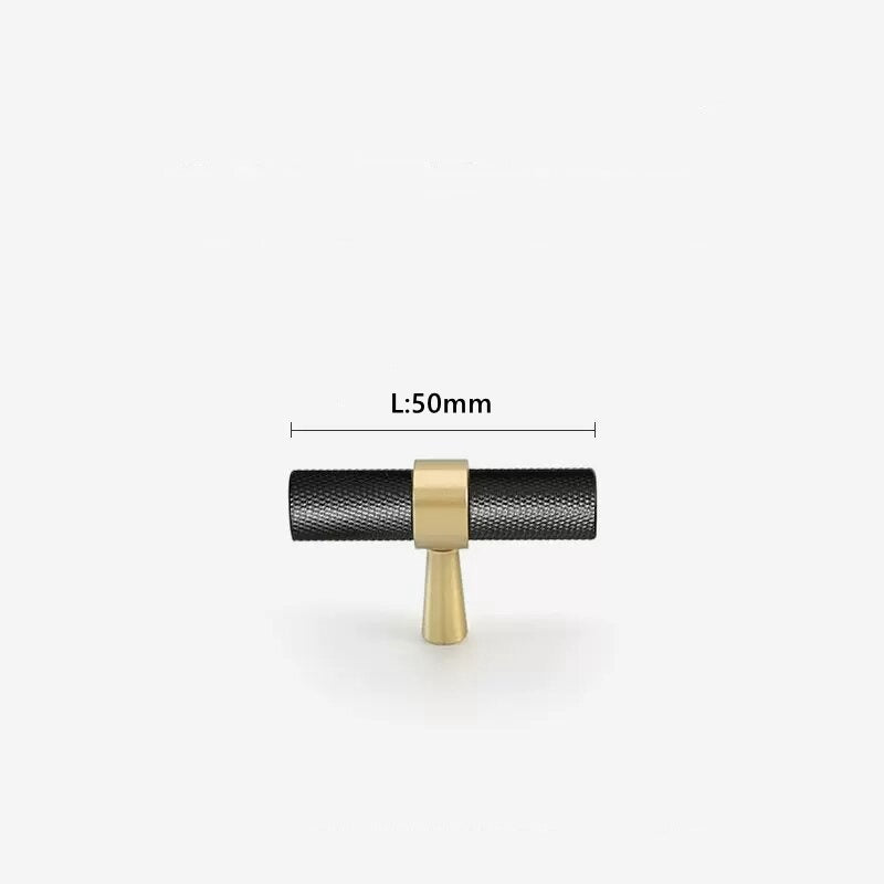 Black Knurled Brass Cabinet Handles for Kitchen Cabinets, Drawers, and Wardrobes - FocusHardware