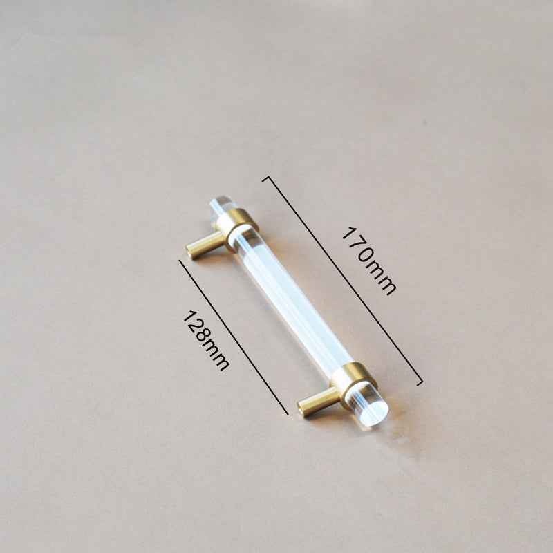 Acrylic and Brass Kitchen Cupboard Handles - Modern Drawer and Dresser Pulls - FocusHardware