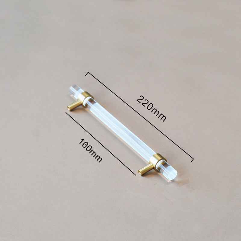 Acrylic and Brass Kitchen Cupboard Handles - Modern Drawer and Dresser Pulls - FocusHardware