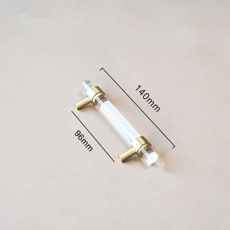 Acrylic and Brass Kitchen Cupboard Handles - Modern Drawer and Dresser Pulls - FocusHardware