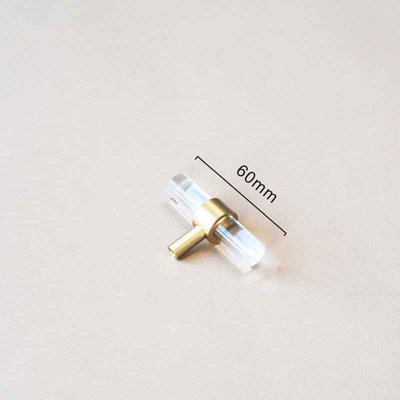 Acrylic and Brass Kitchen Cupboard Handles - Modern Drawer and Dresser Pulls - FocusHardware