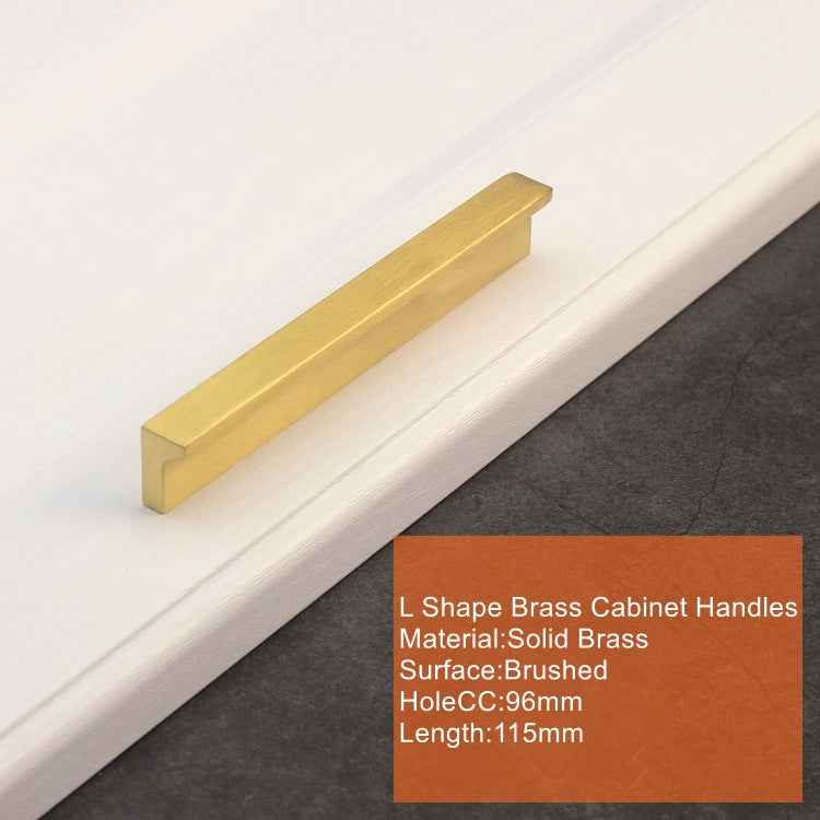 Solid Brass Kitchen Cabinet Knobs and Handles - Brushed Brass Cabinet Handles for Drawers and Cupboards - FocusHardware
