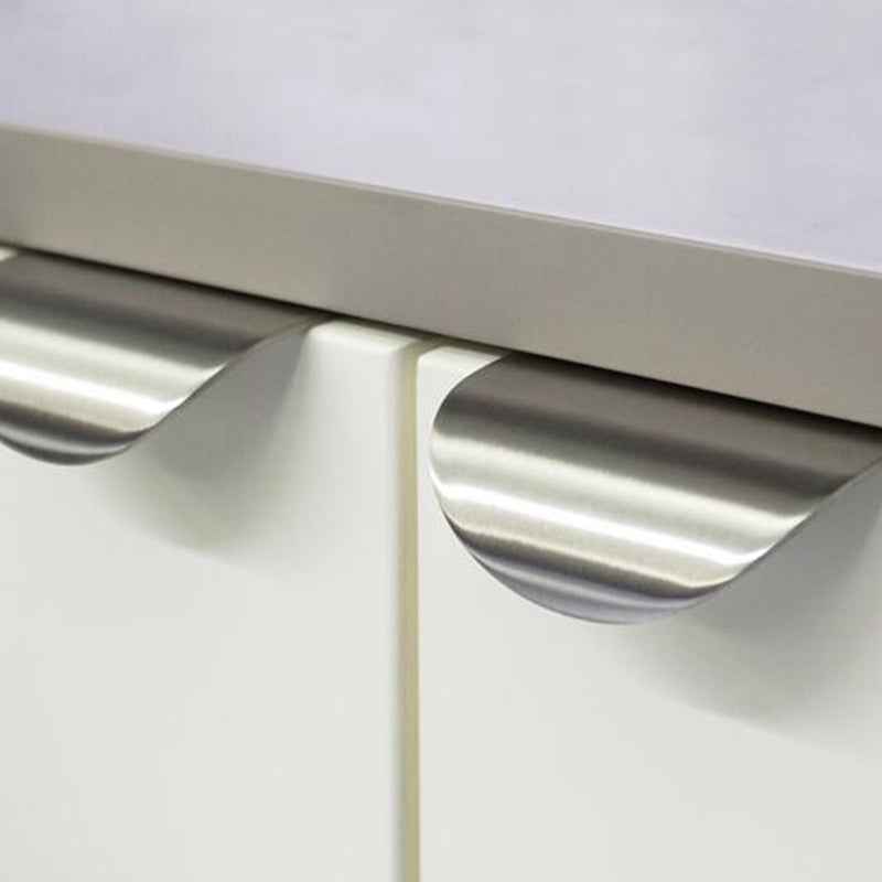 Modern Cabinet Drawer Pulls - Silver Stainless Steel Furniture Knobs for Kitchen Cupboard and Wardrobe Doors - FocusHardware