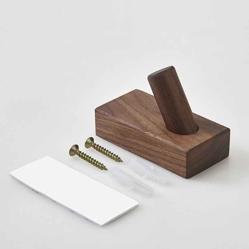 Wooden Wall Mounted Hook Walnut Coat/Hat/key Hanger Towel Hook for Hanging Modern - FocusHardware