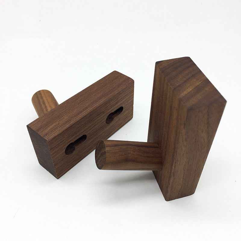 Wooden Wall Mounted Hook Walnut Coat/Hat/key Hanger Towel Hook for Hanging Modern - FocusHardware