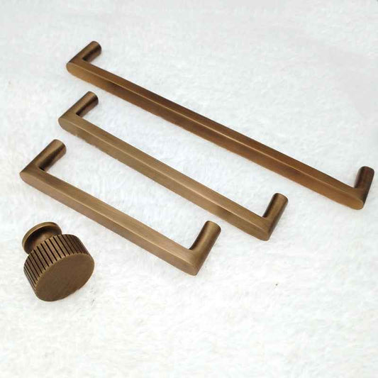 Antique Brass Cabinet Handles for Kitchen Cabinets, Vintage Drawer Pulls & Furniture Dresser Door Knob Handles - FocusHardware