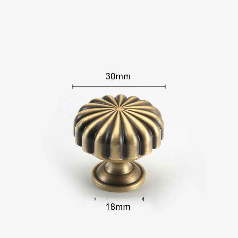 Antique Brass Cabinet Knobs for Vintage Drawers and Dresser Pulls - Stylish Wardrobe Handles - FocusHardware