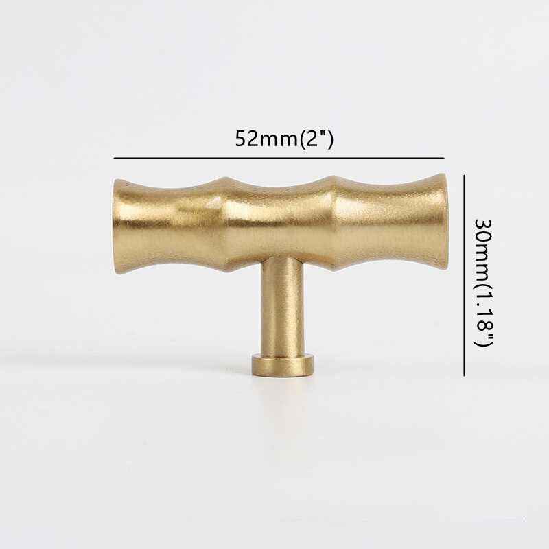 Bamboo Brass Cabinet Knobs for Stylish Kitchen Drawer and Closet Door Pulls in Gold - FocusHardware