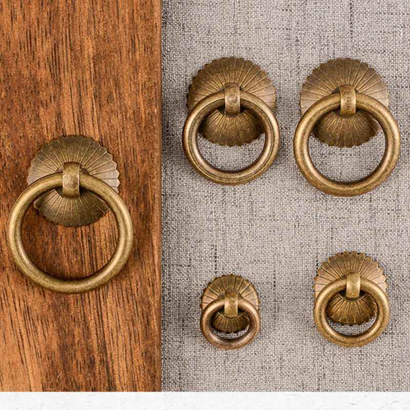 Brass Cabinet Pulls Antique Drawer Knobs Retro Dresser Handles for Kitchen Cupboards - FocusHardware