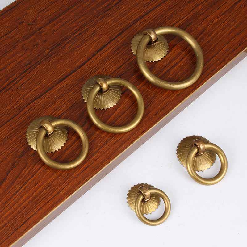 Brass Cabinet Pulls Antique Drawer Knobs Retro Dresser Handles for Kitchen Cupboards - FocusHardware