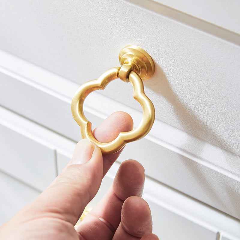 Solid Brass Drawer Pulls for Kitchen Cabinets - Gold Dresser Ring Knobs and Handles - FocusHardware