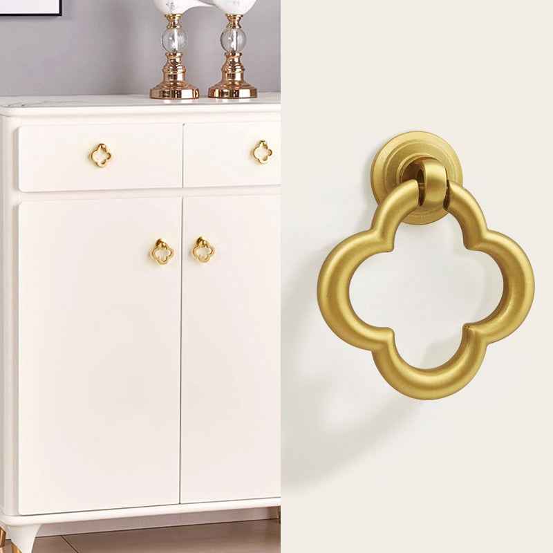 Solid Brass Drawer Pulls for Kitchen Cabinets - Gold Dresser Ring Knobs and Handles - FocusHardware