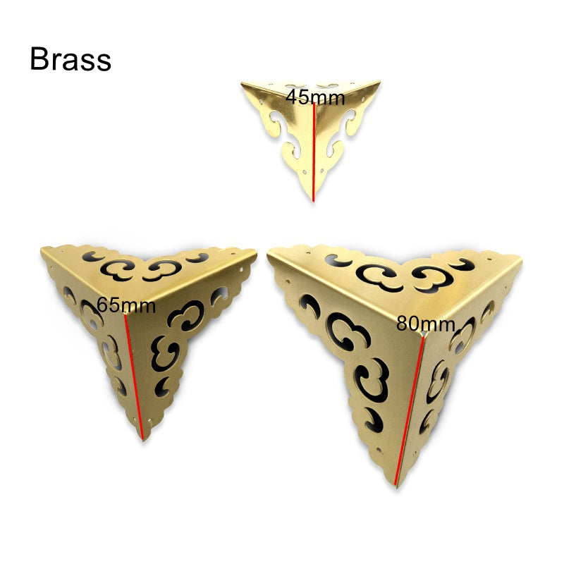 Decorative Brass Corner Protectors For Wooden Case Corner Desk Edge Covers Gold Corner Brackets