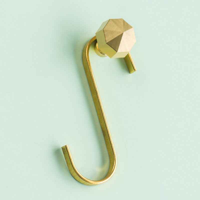 Solid Brass Wall Hook Heavy Duty Coat Hat Plant Hanger Gold Key Towel Metal Hook - FocusHardware