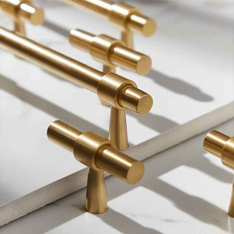 Solid Brass Cabinet Handles - Timeless Gold Drawer Dresser Pulls for Kitchen Cabinets and Furniture - FocusHardware