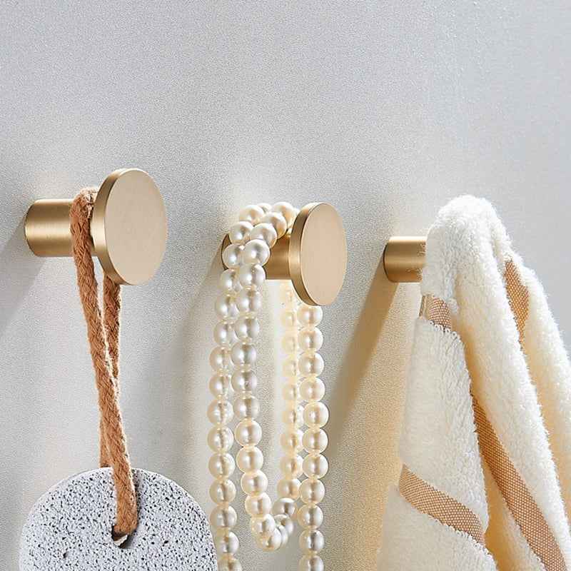 Brass Coat Hooks for Decorative Wall and Door Hanging | Rustproof Gold Hanger for Kitchen, Bathroom, Clothes, and Hats - FocusHardware