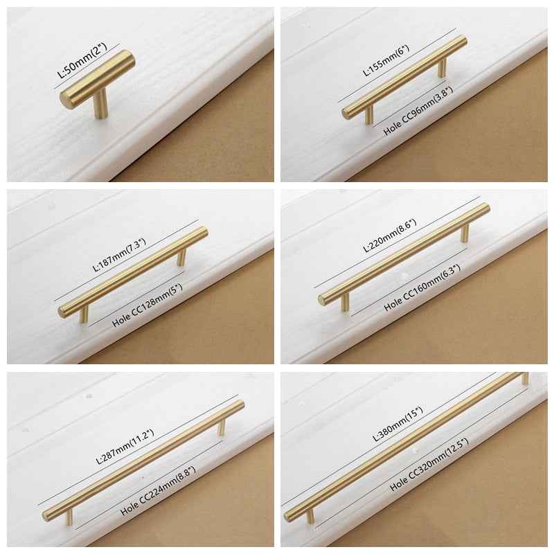 Modern Brass Cabinet Pulls for Kitchen Cabinets and Cupboard Doors - Stylish Gold Handles - FocusHardware