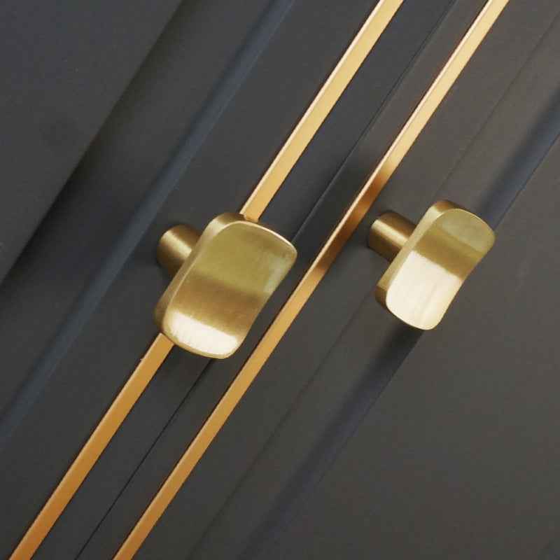 Minimalist Brass Dresser Knobs – Solid Gold Cabinet Pulls for Furniture Drawers and Closet Doors - FocusHardware