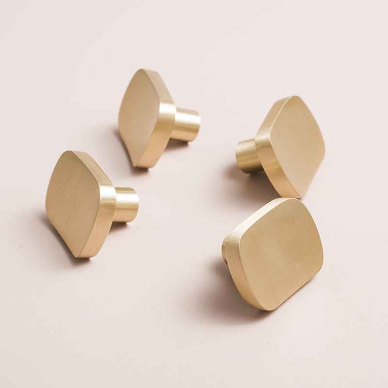 Minimalist Brass Dresser Knobs – Solid Gold Cabinet Pulls for Furniture Drawers and Closet Doors - FocusHardware