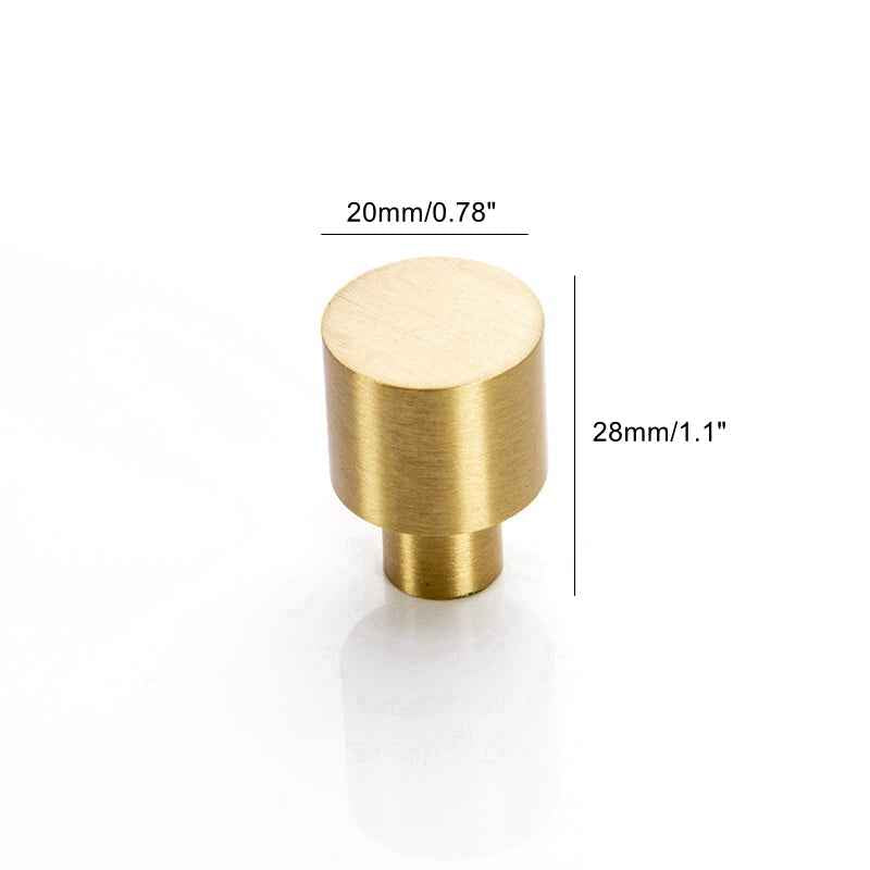 Minimalist Brushed Brass Knobs for Kitchen Cabinet, Drawer, and Furniture Pulls Gold - FocusHardware