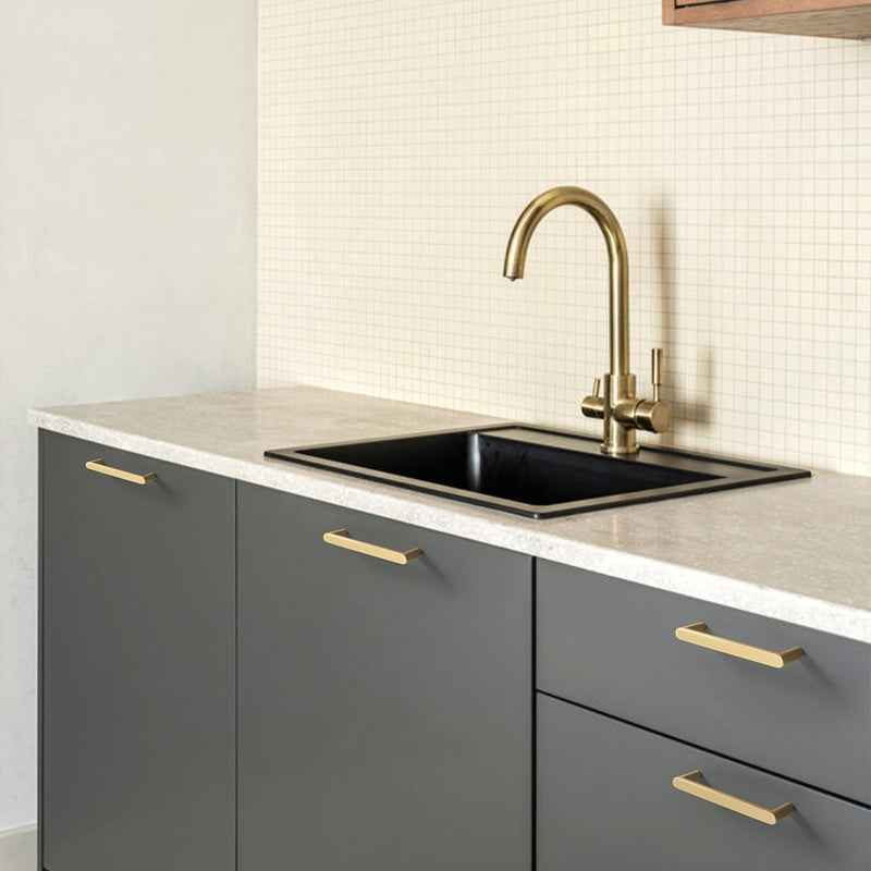 Minimalist Brass Drawer Pulls for Wardrobe, Dresser, Cupboard, and Kitchen Handles - FocusHardware
