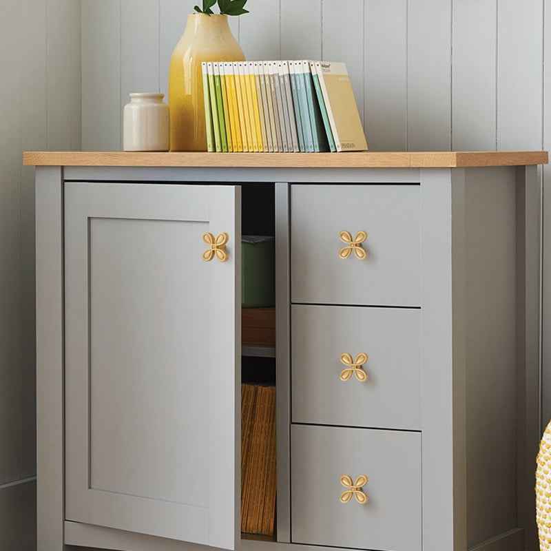 Modern Brass Cabinet Drawer Pulls Gold Clover Handles for Dresser and Cupboard Furniture - FocusHardware