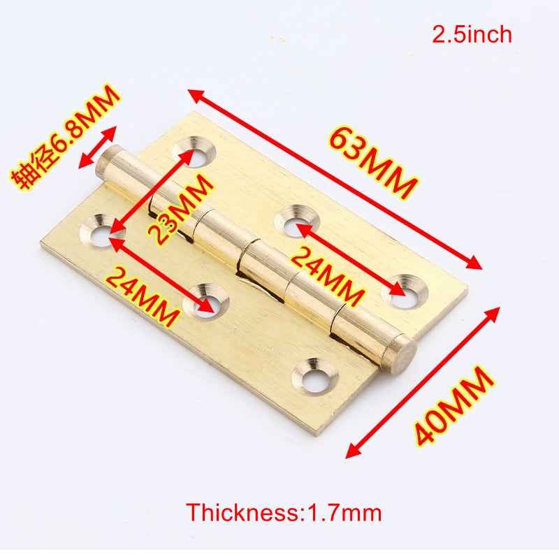 Modern Brass Hinges for Cabinet Doors - Gold Cupboard Furniture Folding Butt Small Hinges 2"/2.5"/3" - FocusHardware