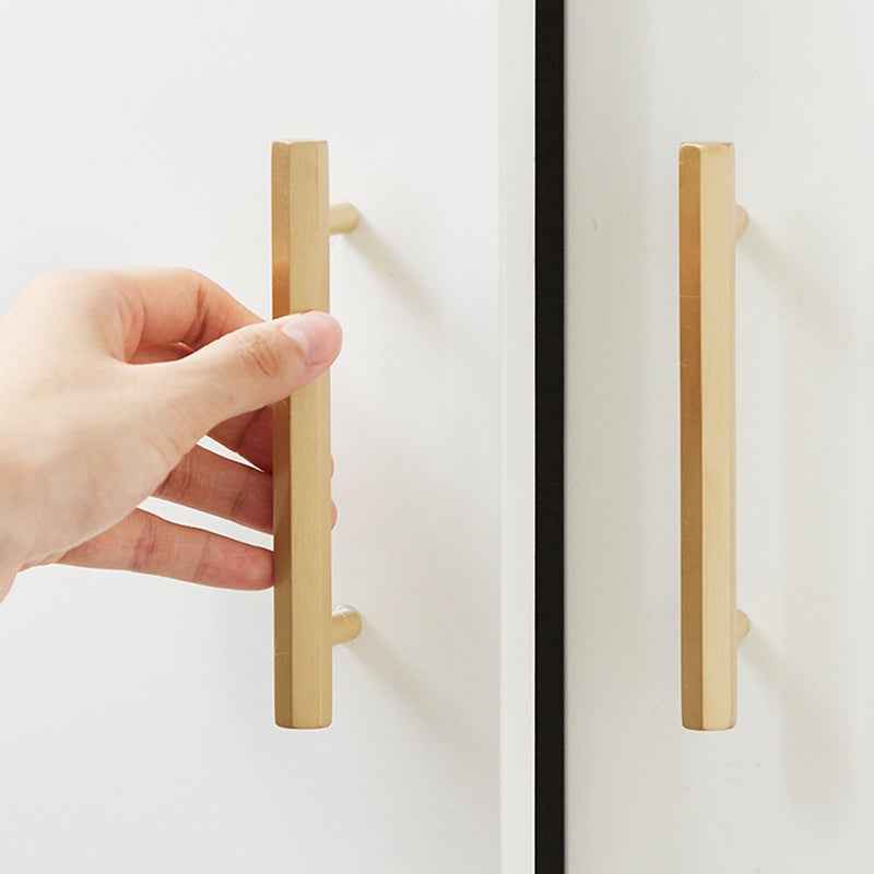 Hexagon Brass Cabinet Handles for Kitchen, Drawer, Dresser, and Cupboard - Stylish Gold Pulls in 96mm, 128mm, and 160mm Sizes - FocusHardware