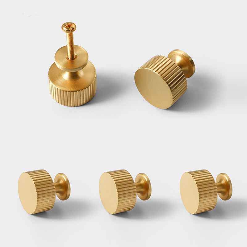 Modern Satin Brass Cabinet Knobs for Drawers, Dresser, Kitchen Pulls, and Decorative Furniture - FocusHardware