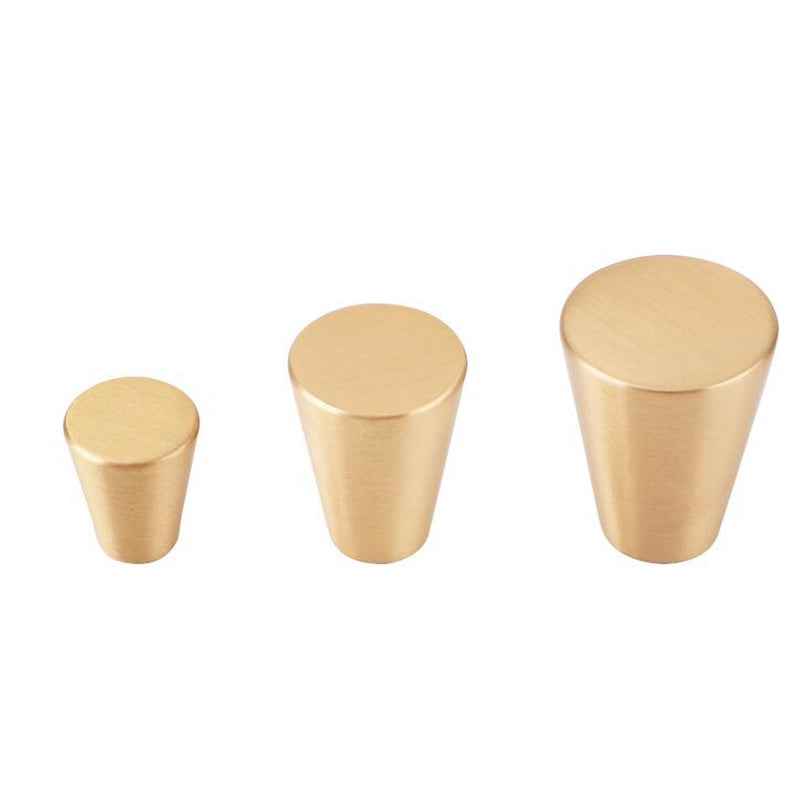 Minimalist Brushed Brass Cupboard Knobs for Kitchen Cabinets and Dressers - Gold Drawer Pulls - FocusHardware