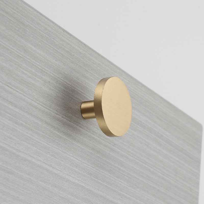 Round Solid Brass Cabinet Knobs for Kitchen Drawers and Furniture - Gold Dresser and Wardrobe Pulls - FocusHardware