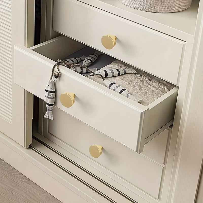 Round Solid Brass Cabinet Knobs for Kitchen Drawers and Furniture - Gold Dresser and Wardrobe Pulls - FocusHardware