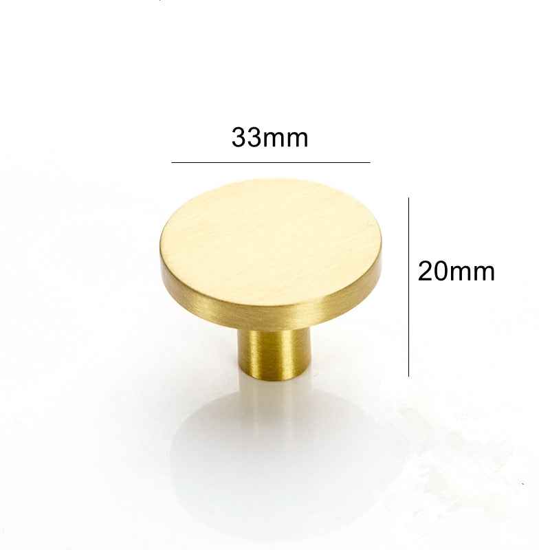 Round Solid Brass Cabinet Knobs for Kitchen Drawers and Furniture - Gold Dresser and Wardrobe Pulls - FocusHardware