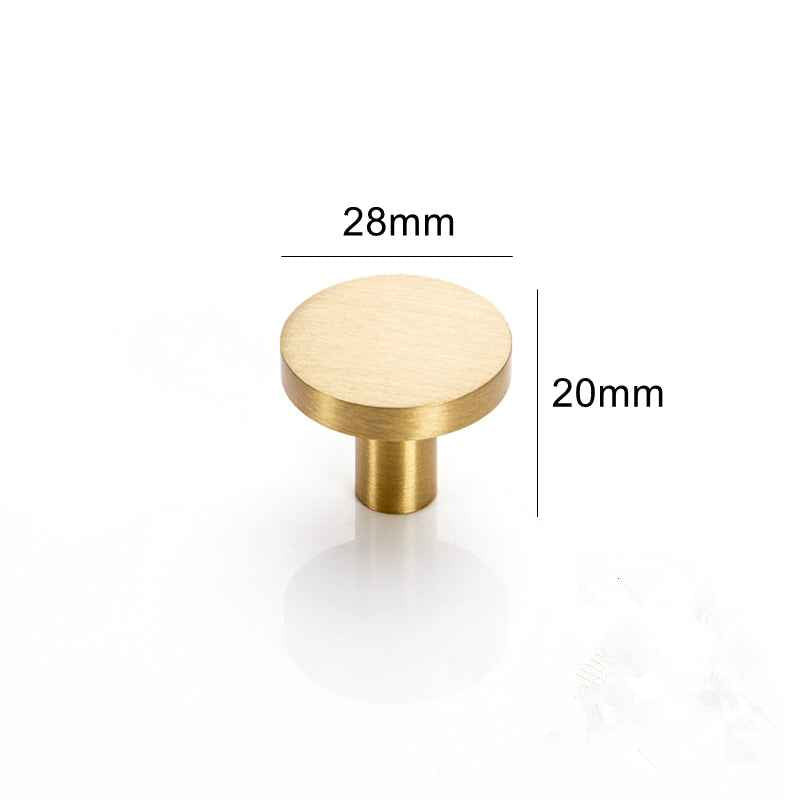 Round Solid Brass Cabinet Knobs for Kitchen Drawers and Furniture - Gold Dresser and Wardrobe Pulls - FocusHardware