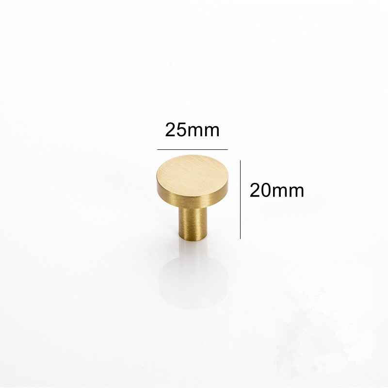Round Solid Brass Cabinet Knobs for Kitchen Drawers and Furniture - Gold Dresser and Wardrobe Pulls - FocusHardware
