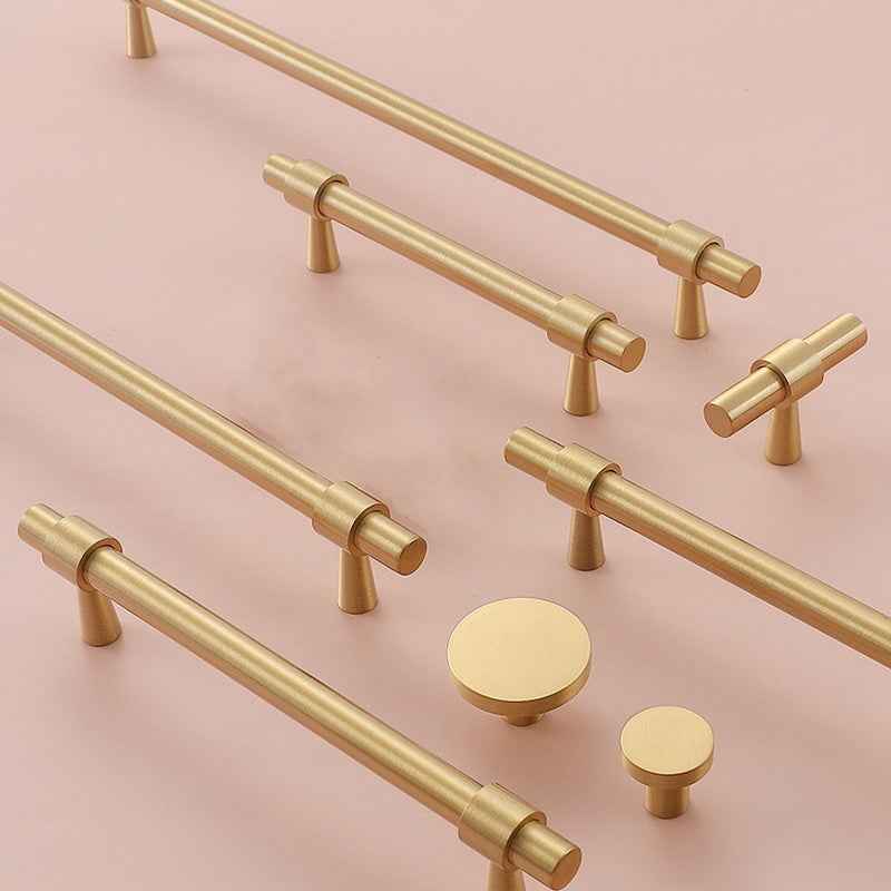Minimalist Brass Kitchen Cabinet Handles and Pulls for Drawer, Dresser, and Cupboard - FocusHardware