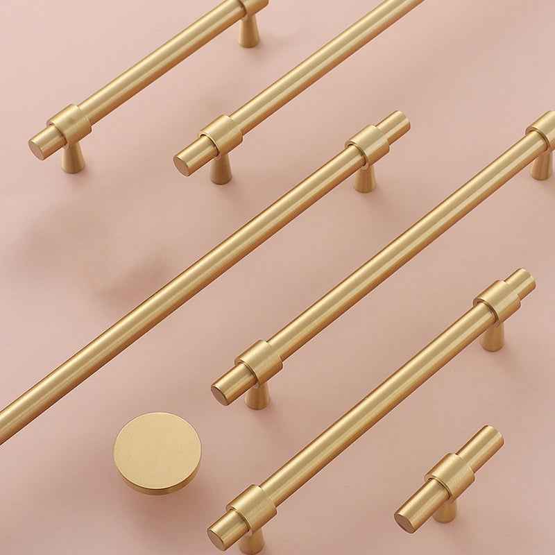 Minimalist Brass Kitchen Cabinet Handles and Pulls for Drawer, Dresser, and Cupboard - FocusHardware