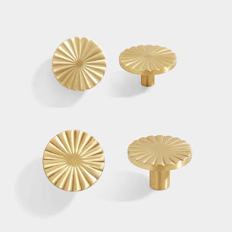 Brushed Solid Brass Cabinet Knobs for Kitchen Cupboards and Dresser Drawers - Premium Solid Brass Cabinet Knobs - FocusHardware
