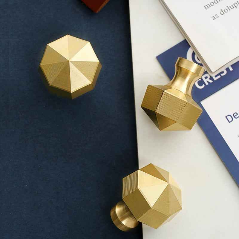 Gold Brass Drawer Knobs for Modern Kitchen and Wardrobe Furniture Handles - FocusHardware