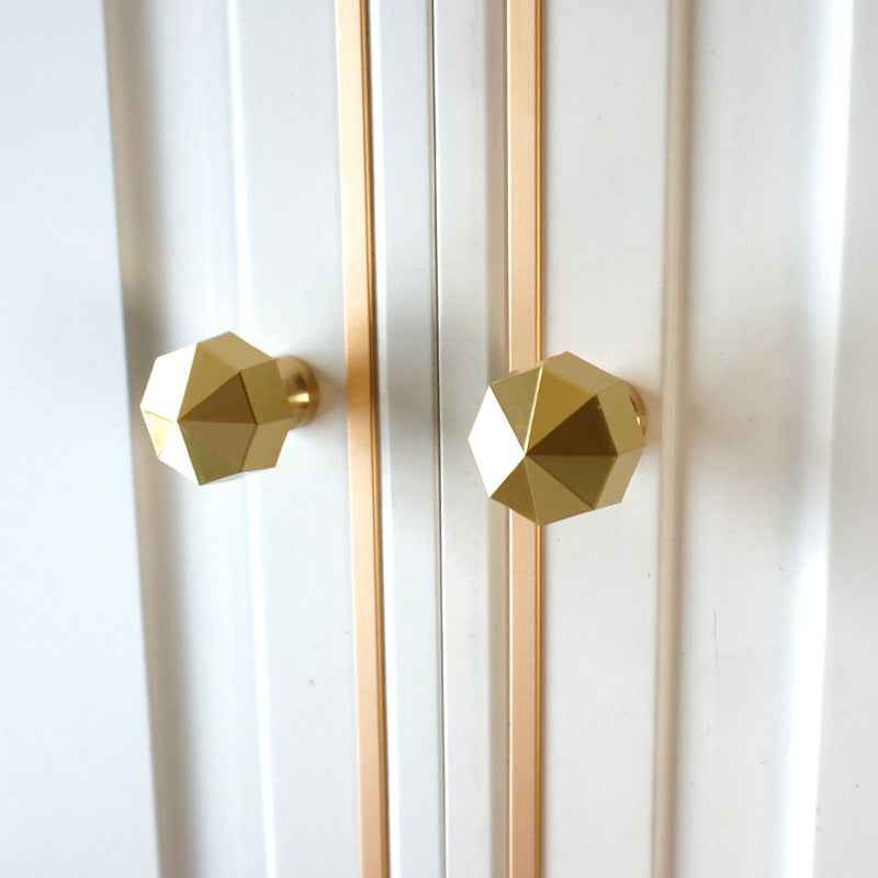 Gold Brass Drawer Knobs for Modern Kitchen and Wardrobe Furniture Handles - FocusHardware