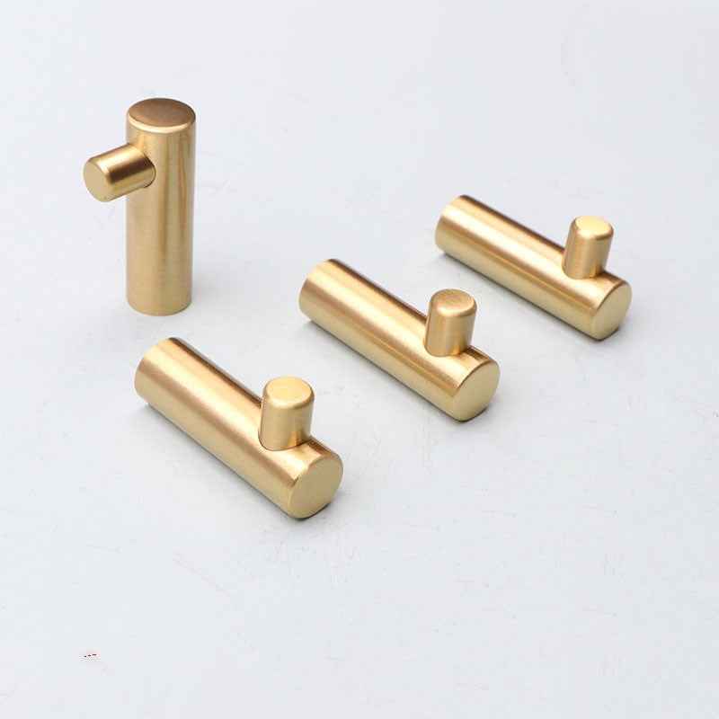 Solid Brass Wall Hooks - Modern Coat and Towel Organizer for Bathroom and Kitchen - FocusHardware