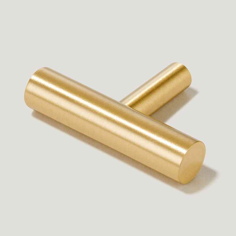Modern Brushed Brass Drawer Pulls - Stylish Kitchen Cabinet Knobs and Handles for Dressers and Wardrobes - FocusHardware