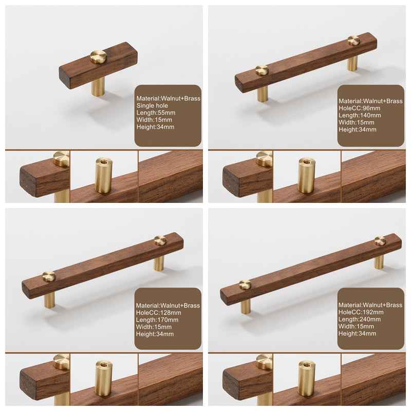 Walnut Cabinet Handles for Modern Kitchen Cabinets and Drawers - FocusHardware