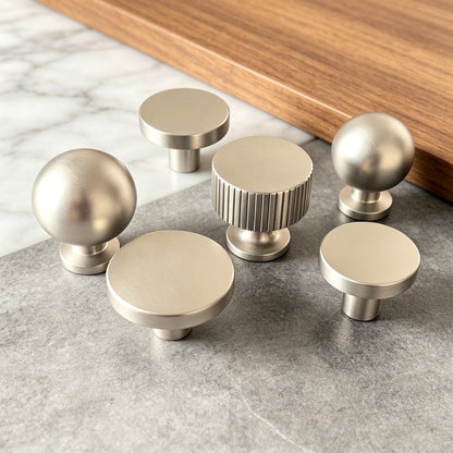 Nickel Brass Kitchen Cabinet Knobs - Modern Drawer Dresser Pulls
