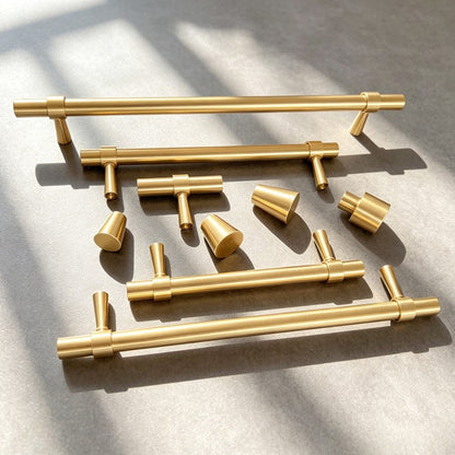 Solid Brass Kitchen Cabinet Knobs and Handles for Drawer, Dresser, and Wardrobe Pulls