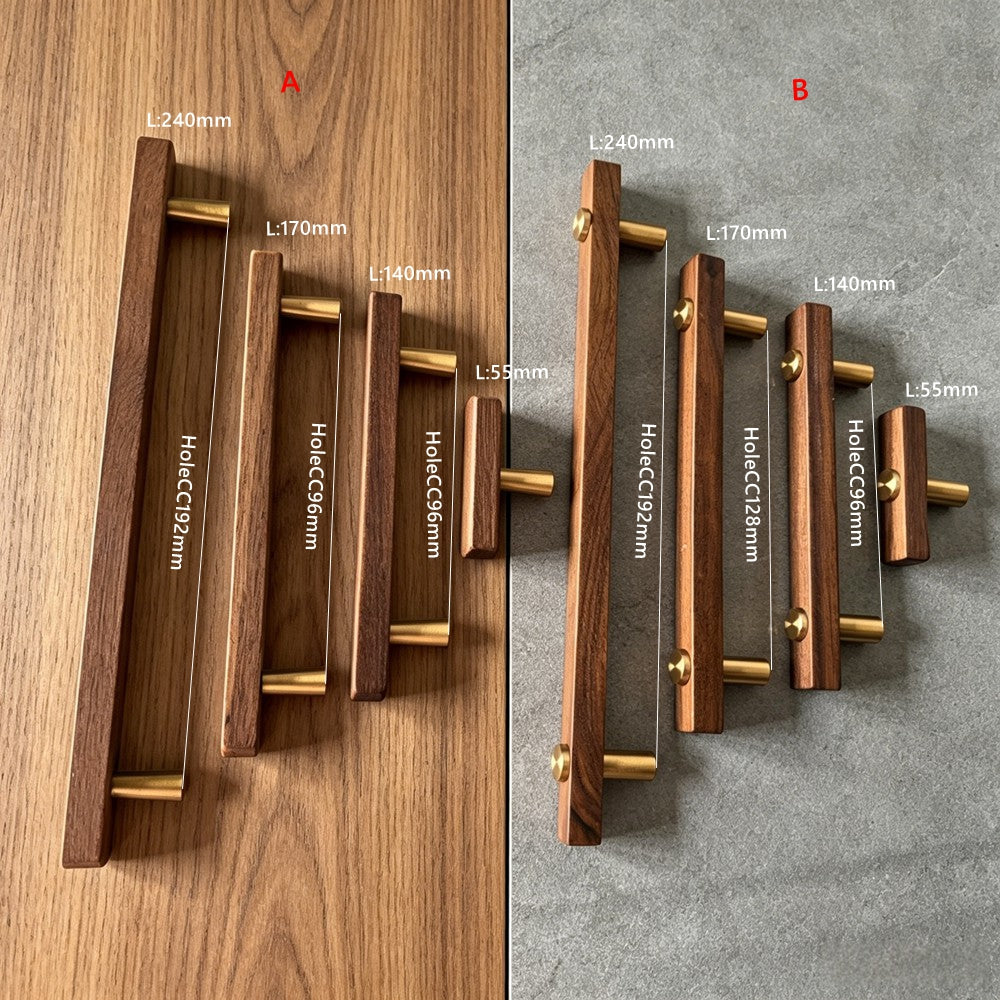 Walnut Kitchen Cabinet Handles - Modern Furniture Cupboard Drawers Pulls