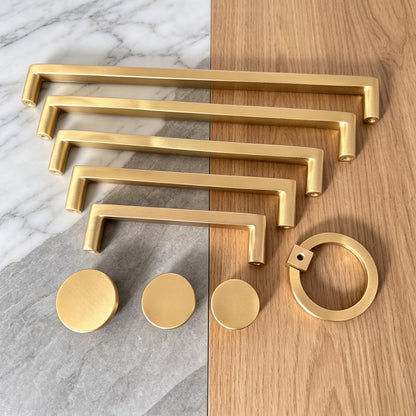 Solid Brass Cabinet Knobs Handles for Dresser, Drawer - Gold Kitchen Pulls
